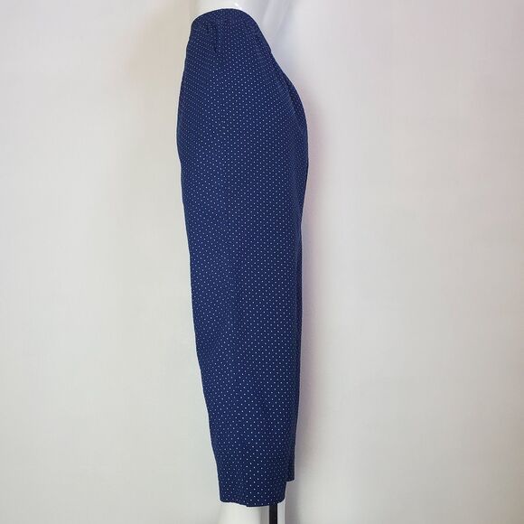 Vintage 80s Carriage Court Navy Polkadot Pants - Picture 2 of 8